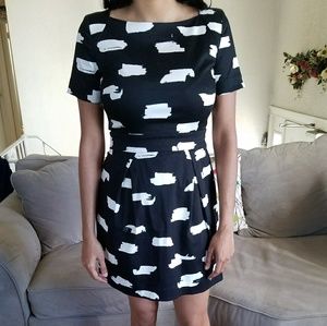 French connection dress with brushstroke print